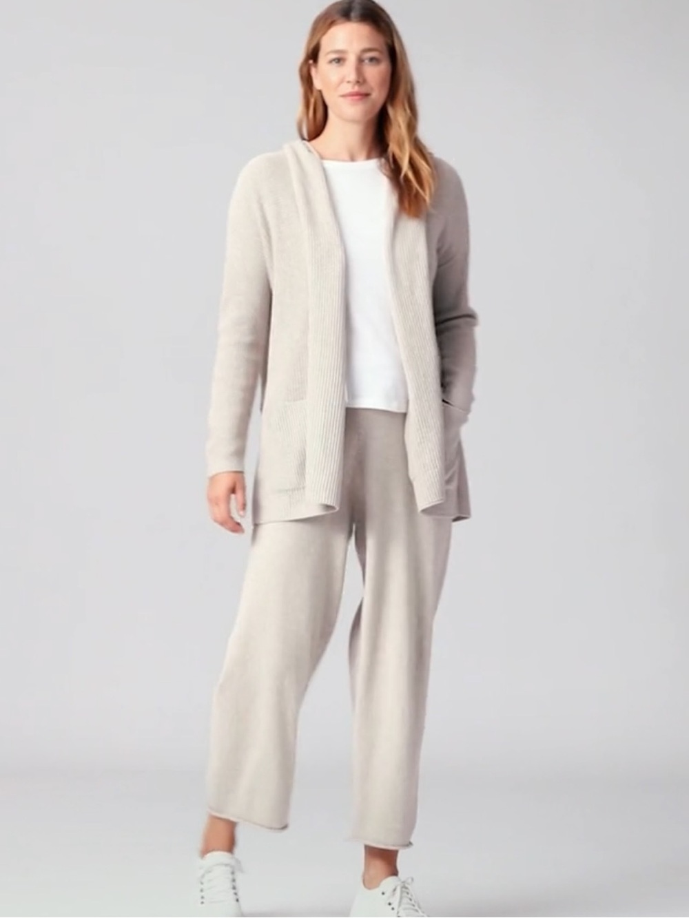 Eileen Fisher Peruvian Organic Cotton Hooded Cardigan